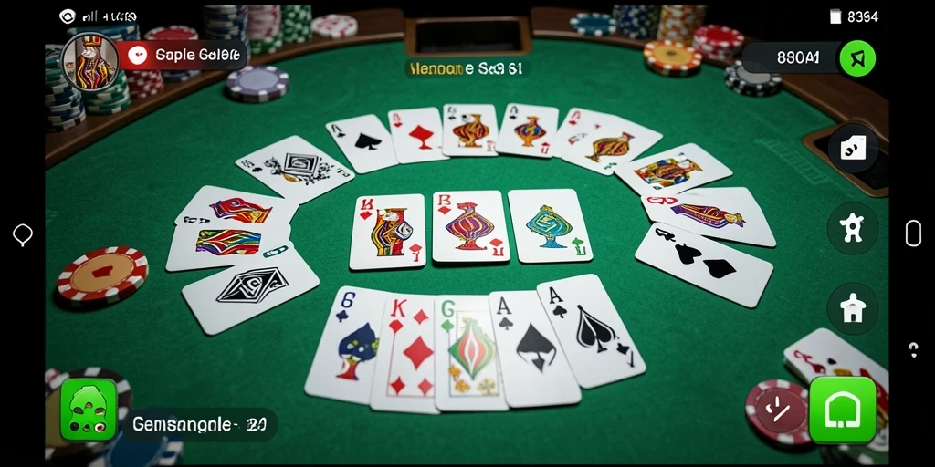 Tampilan gameplay seru dalam 8364 permainan Gaple.