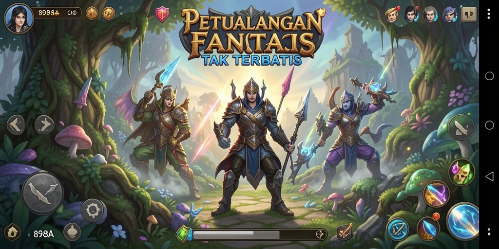 Screenshot gameplay menunjukkan aksi pertempuran seru dalam RPG.