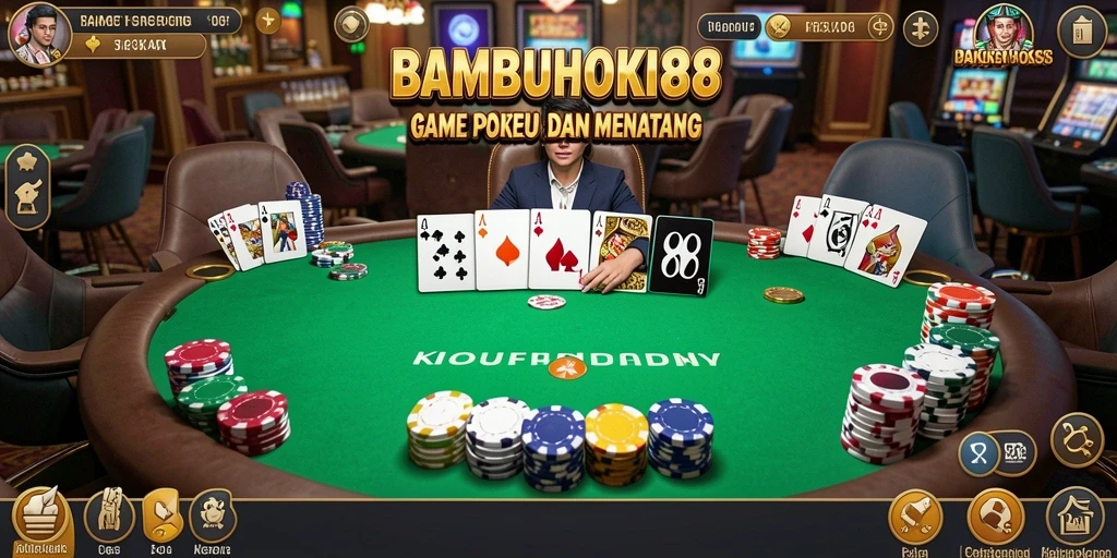 Tangkapan layar gameplay BAMBUHOKI88 yang menampilkan momen seru di poker.