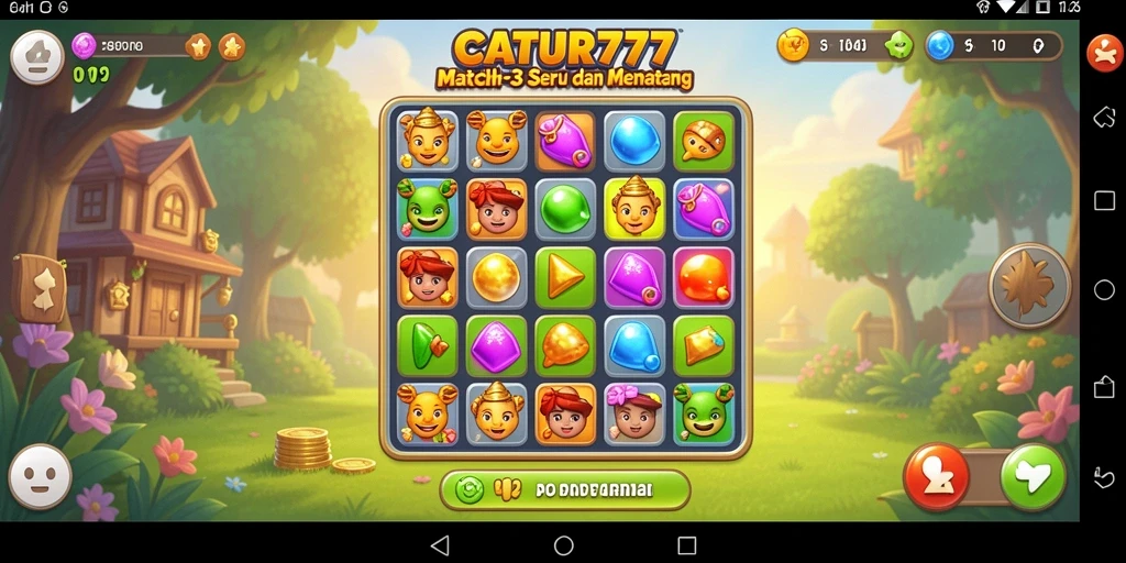 Gameplay seru dengan elemen Match-3 berwarna-warni.