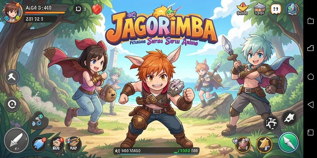 Tampilan menawan gameplay JAGORIMBA dengan karakter Anime yang keren.