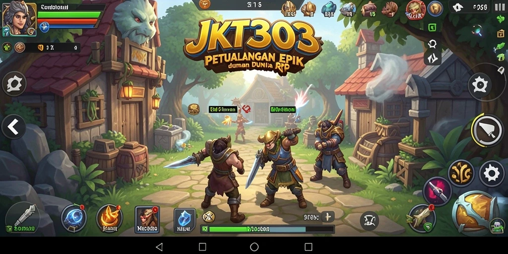 Tampilan gameplay seru dalam JKT303 yang menghadirkan aksi RPG menarik.