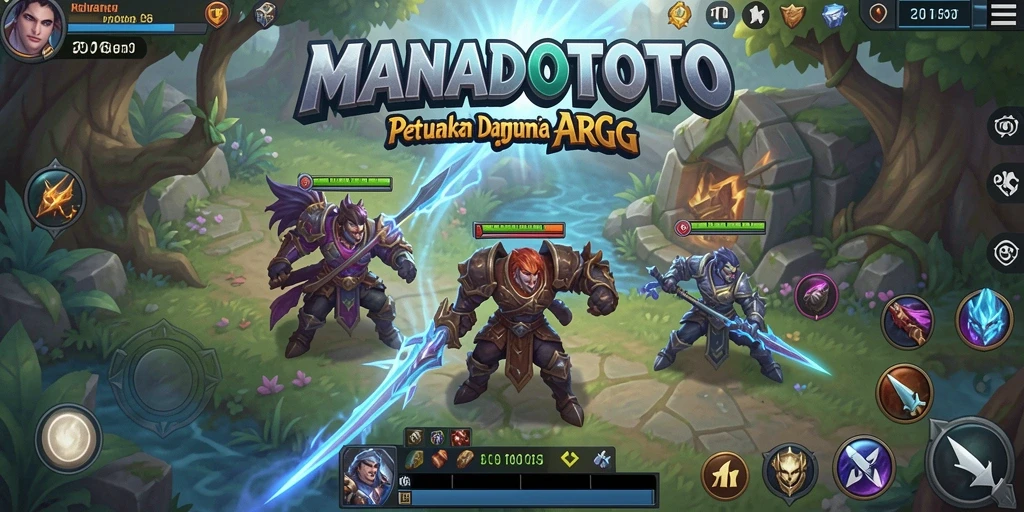Screenshot gameplay MANADOTOTO yang menunjukkan aksi pertempuran mendebarkan.