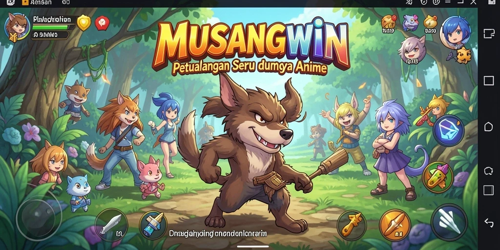 Tampilan gameplay yang memukau dengan karakter anime yang penuh warna.