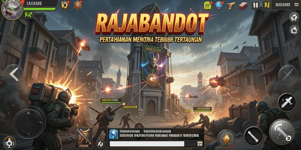 Tampilan gameplay RAJABANDOT dengan aksi Tower Defense yang mendebarkan.