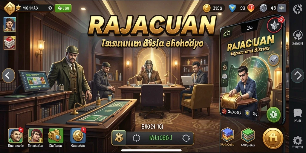 Tampilan gameplay RAJACUAN yang seru dan menantang dalam dunia Tycoon.
