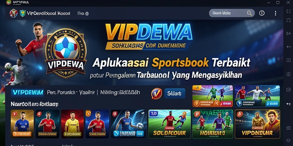 Tampilan antarmuka menarik aplikasi sportsbook VIPDEWA.