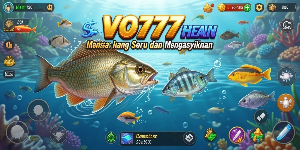 Screenshot gameplay VO777 yang menunjukkan aksi menembak ikan yang seru.