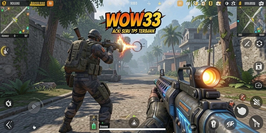 Tampilan intens pertempuran dalam game TPS WOW33.