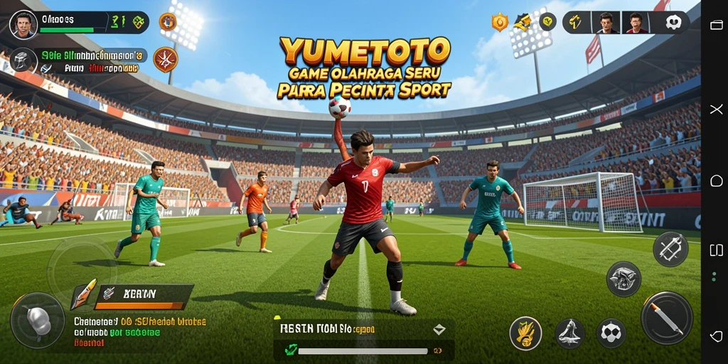 Screenshot dari gameplay seru YUMETOTO dalam aksi olahraga.